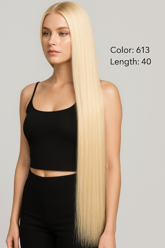 Human Hair Extensions Color 613 (Straight Texture)